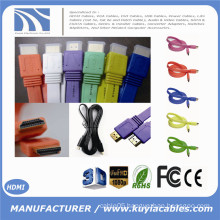 Multicolor 1.3v 1.4v 2.0v Flat Gold Plated HDMI Cable Male to Male For 1080P 3FT 5FT 6FT 10FT 0.5M 1M 1.5M 1.8M 2M 3M 5M 10M.